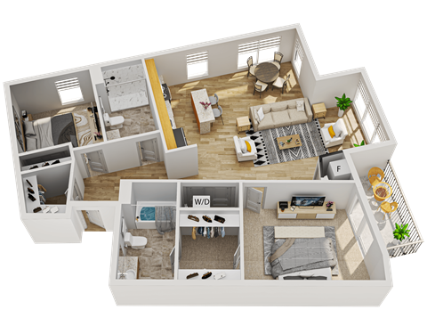 H1 Floor Plan at Wheaton 121, Wheaton, Illinois